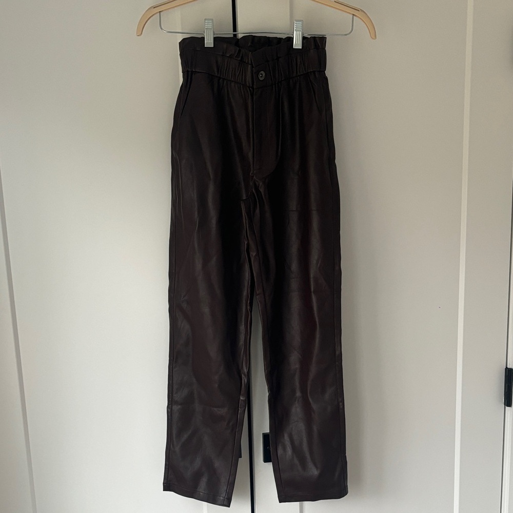 Lucy Paris Men's Dark Brown Leather Pants